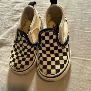 Vans Kids Black and White Checkered Sneakers